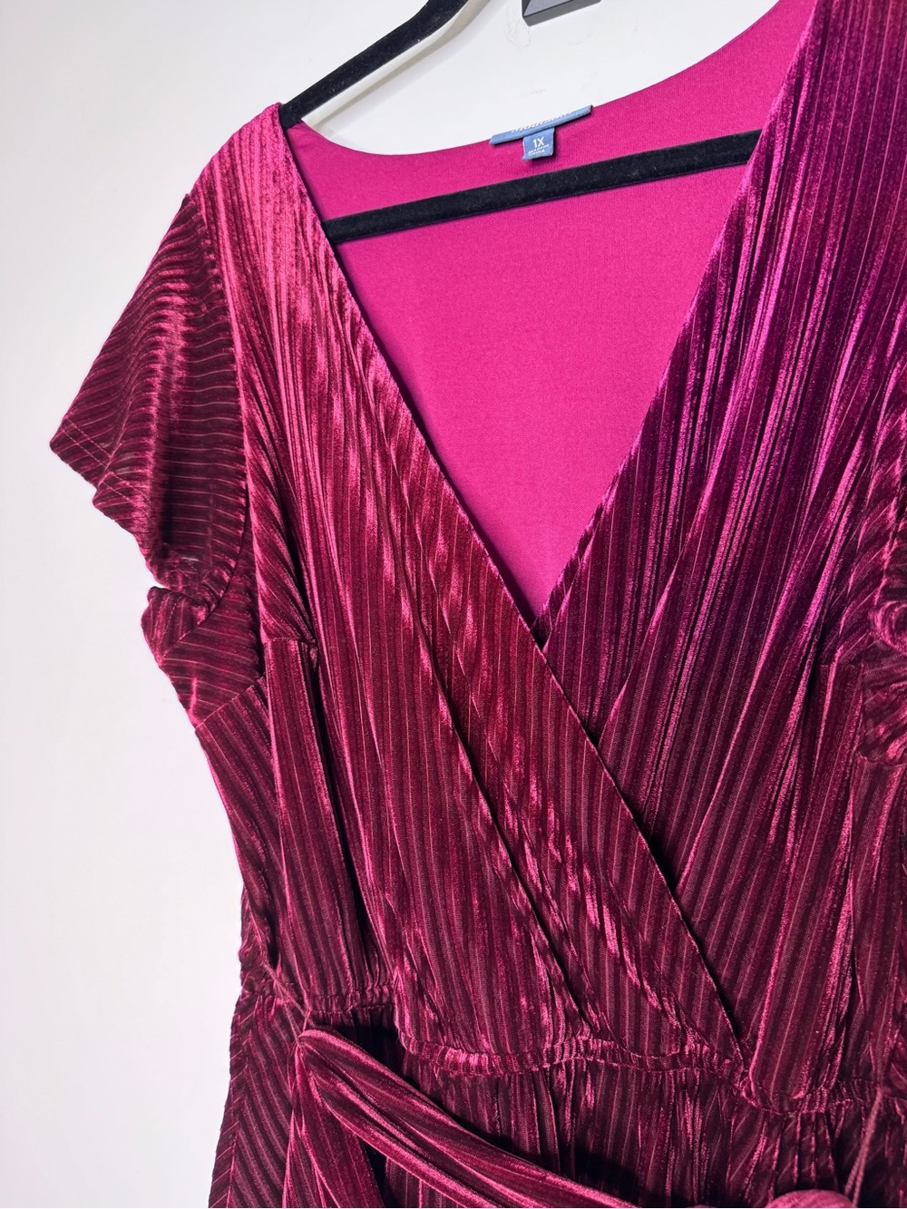 ModCloth Ribbed Velvet Wrap Midi Dress 1X - Picture 5 of 7